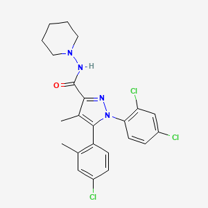 5-(4-Chloro-2-methylphenyl)-1-(2,4-dichlorophenyl)-4-methyl-N-piperidin-1-yl-1H-pyrazole-3-carboxamide