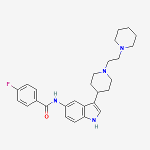 4-fluoro-N-(3-(1-(2-(piperidin-1-yl)ethyl)piperidin-4-yl)-1H-indol-5-yl)benzamide