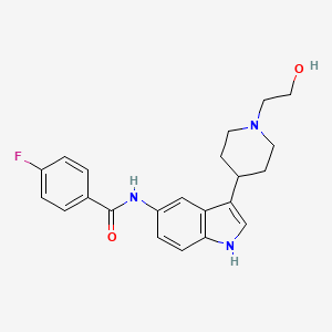 molecular formula C22H24FN3O2 B10791653 4-fluoro-N-(3-(1-(2-hydroxyethyl)piperidin-4-yl)-1H-indol-5-yl)benzamide 