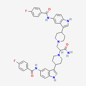 N-[3-[1-[3-amino-2-[4-[5-[(4-fluorobenzoyl)amino]-1H-indol-3-yl]piperidin-1-yl]-3-oxopropyl]piperidin-4-yl]-1H-indol-5-yl]-4-fluorobenzamide