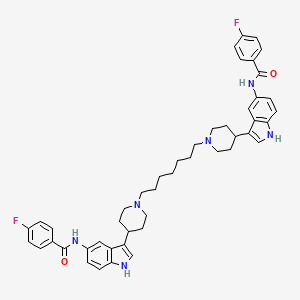 4-fluoro-N-[3-[1-[7-[4-[5-[(4-fluorobenzoyl)amino]-1H-indol-3-yl]piperidin-1-yl]heptyl]piperidin-4-yl]-1H-indol-5-yl]benzamide