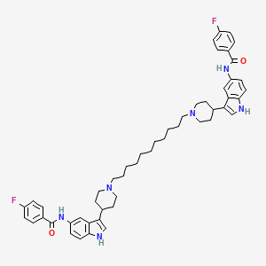 4-fluoro-N-[3-[1-[11-[4-[5-[(4-fluorobenzoyl)amino]-1H-indol-3-yl]piperidin-1-yl]undecyl]piperidin-4-yl]-1H-indol-5-yl]benzamide