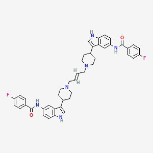 4-fluoro-N-[3-[1-[(E)-4-[4-[5-[(4-fluorobenzoyl)amino]-1H-indol-3-yl]piperidin-1-yl]but-2-enyl]piperidin-4-yl]-1H-indol-5-yl]benzamide