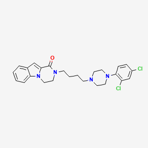 molecular formula C25H28Cl2N4O B10791710 N-[4-[4-(2,4-Dichlorophenyl)piperazin-1-yl]butyl]3,4-dihydropyrazino[1,2-a]indol-1(2H)-one 