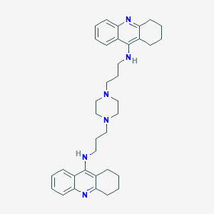 molecular formula C36H46N6 B10791723 1,4-bis[3-(1,2,3,4-Tetrahydroacridin-9-yl)aminopropyl]piperazine 