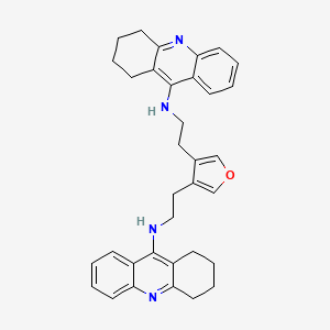 molecular formula C34H36N4O B10791751 3,4-bis{[(1,2,3,4-Tetrahydroacridin-9-yl)amino]ethyl}furan 