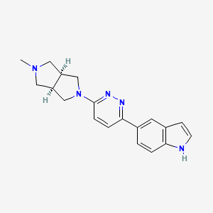 molecular formula C19H21N5 B10791767 cis-5-[6-(5-Methyl-hexahydro-pyrrolo[3,4-c]pyrrol-2-yl)-pyridazin-3-yl]-1H-indole Bis-p-toluenesulfonate 