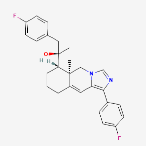 molecular formula C27H28F2N2O B10791784 (R)-1-(4-Fluorophenyl)-2-((5aR,6S)-1-(4-fluorophenyl)-5a-methyl-5,5a,6,7,8,9-hexahydroimidazo[1,5-b]isoquinolin-6-yl)propan-2-ol 