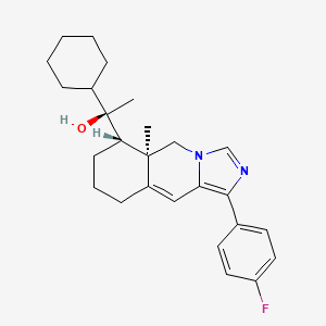 molecular formula C26H33FN2O B10791809 (R)-1-Cyclohexyl-1-((5aR,6S)-1-(4-fluorophenyl)-5a-methyl-5,5a,6,7,8,9-hexahydroimidazo[1,5-b]isoquinolin-6-yl)ethanol 