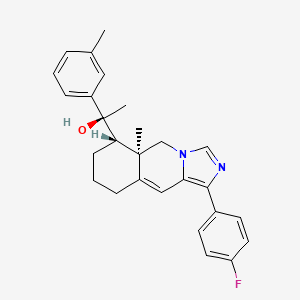 molecular formula C27H29FN2O B10791810 (S)-1-((5aR,6S)-1-(4-Fluorophenyl)-5a-methyl-5,5a,6,7,8,9-hexahydroimidazo[1,5-b]isoquinolin-6-yl)-1-m-tolylethanol 