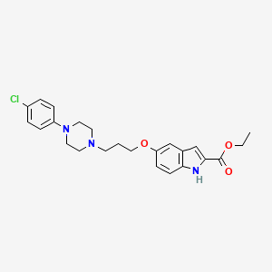 molecular formula C24H28ClN3O3 B10791848 Ethyl 5-(3-(4-(4-chlorophenyl)piperazin-1-yl)propoxy)-1Hindole-2-carboxylate 