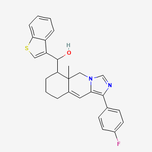 Benzo[b]thiophen-3-yl(1-(4-fluorophenyl)-5a-methyl-5,5a,6,7,8,9-hexahydroimidazo[1,5-b]isoquinolin-6-yl)methanol