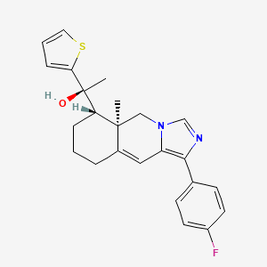 molecular formula C24H25FN2OS B10791855 (S)-1-((5aR,6S)-1-(4-Fluorophenyl)-5a-methyl-5,5a,6,7,8,9-hexahydroimidazo[1,5-b]isoquinolin-6-yl)-1-(thiophen-2-yl)ethanol 