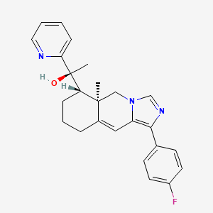 molecular formula C25H26FN3O B10791856 (S)-1-((5aR,6S)-1-(4-Fluorophenyl)-5a-methyl-5,5a,6,7,8,9-hexahydroimidazo[1,5-b]isoquinolin-6-yl)-1-(pyridin-2-yl)ethanol 