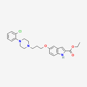 molecular formula C24H28ClN3O3 B10791873 Ethyl 5-(3-(4-(2-chlorophenyl)piperazin-1-yl)propoxy)-1Hindole-2-carboxylate 