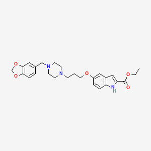 Ethyl 5-(3-(4-((benzo[d][1,3]dioxol-5-yl)methyl)piperazin-1-yl)propoxy)-1H-indole-2-carboxylate