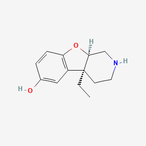 molecular formula C13H17NO2 B10791883 (4aS,9aR)-4a-ethyl-2,3,4,9a-tetrahydro-1H-[1]benzofuro[2,3-c]pyridin-6-ol 