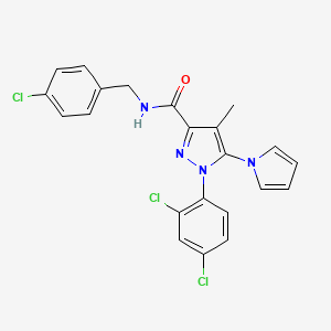 molecular formula C22H17Cl3N4O B10791898 N-(4-Chlorobenzyl)1-(2,4-dichlorophenyl)-4-methyl-5-(1H-pyrrol-1-yl)-1H-pyrazole-3-carboxamide 