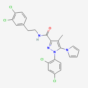 molecular formula C23H18Cl4N4O B10791906 N-[2-(3,4-Dichlorophenyl)ethyl]1-(2,4-dichlorophenyl)-4-methyl-5-(1H-pyrrol-1-yl)-1H-pyrazole-3-carboxamide 