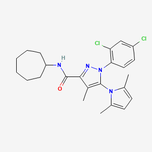 N-Cycloheptyl-1-(2,4-dichlorophenyl)-5-(2,5-dimethyl-1H-pyrrol-1-yl)-4-methyl-1H-pyrazole-3-carboxamide