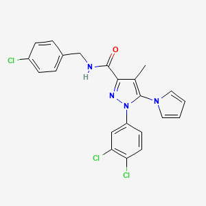 molecular formula C22H17Cl3N4O B10791945 N-(4-Chlorobenzyl)1-(3,4-dichlorophenyl)-4-methyl-5-(1H-pyrrol-1-yl)-1H-pyrazole-3-carboxamide 