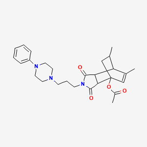 [8,11-Dimethyl-3,5-dioxo-4-[3-(4-phenylpiperazin-1-yl)propyl]-4-azatricyclo[5.2.2.02,6]undec-8-en-1-yl] acetate