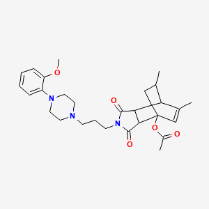 [4-[3-[4-(2-Methoxyphenyl)piperazin-1-yl]propyl]-8,11-dimethyl-3,5-dioxo-4-azatricyclo[5.2.2.02,6]undec-8-en-1-yl] acetate