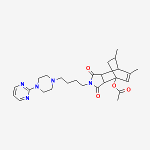 [8,11-Dimethyl-3,5-dioxo-4-[4-(4-pyrimidin-2-ylpiperazin-1-yl)butyl]-4-azatricyclo[5.2.2.02,6]undec-8-en-1-yl] acetate