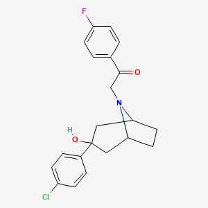 2-[3-(4-Chlorophenyl)-3-hydroxy-8-azabicyclo[3.2.1]oct-8-yl]-1-(4-fluorophenyl)ethanone