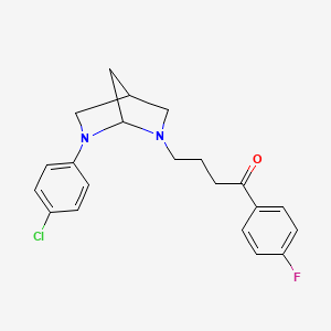 molecular formula C21H22ClFN2O B10792110 4-(6-(4-Chlorophenyl)-2,6-diazabicyclo[2.2.1]heptan-2-yl)-1-(4-fluorophenyl)butan-1-one 