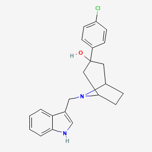 3-(4-Chlorophenyl)-8-(1H-indol-3-ylmethyl)-8-azabicyclo[3.2.1]octan-3-ol