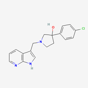 3-(4-Chlorophenyl)-1-(1H-pyrrolo[2,3-b]pyridin-3-ylmethyl)pyrrolidin-3-ol