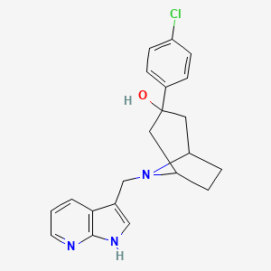 3-(4-Chlorophenyl)-8-(1H-pyrrolo[2,3-b]pyridin-3-ylmethyl)-8-azabicyclo[3.2.1]octan-3-ol