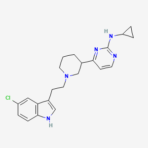 molecular formula C22H26ClN5 B10792122 4-(1-(2-(5-chloro-1H-indol-3-yl)ethyl)piperidin-3-yl)-N-cyclopropylpyrimidin-2-amine 