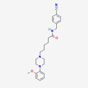 molecular formula C25H32N4O2 B10792174 N-(4-Cyanophenylmethyl)-4-(2-methoxyphenyl)-1-piperazinehexanamide CAS No. 1052147-91-7