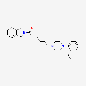 molecular formula C27H37N3O B10792182 2-[6-[4-(2-(1-Methylethyl)phenyl)-1-piperazinyl]-1-oxohexyl]isoindoline 