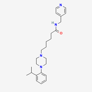 molecular formula C25H36N4O B10792203 4-[2-(1-Methylethyl)phenyl]-N-(4-pyridinylmethyl)-1-piperazinehexanamide 