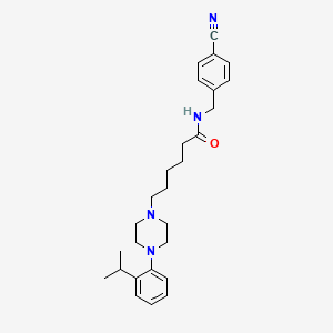 molecular formula C27H36N4O B10792208 N-(4-Cyanophenylmethyl)-4-[2-(1-methylethyl)phenyl]-1-piperazinehexanamide 