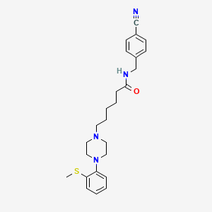 molecular formula C25H32N4OS B10792222 N-(4-Cyanophenylmethyl)-4-(2-methylthiophenyl)-1-piperazinehexanamide 