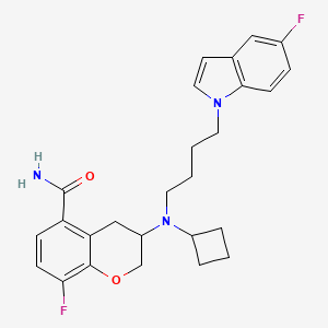 3-{Cyclobutyl[4-(5-fluoro-1H-indol-1-yl)butyl]amino}-8-fluorochromane-5-carboxamide