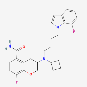 3-{Cyclobutyl[4-(7-fluoro-1H-indol-1-yl)butyl]amino}-8-fluorochromane-5-carboxamide