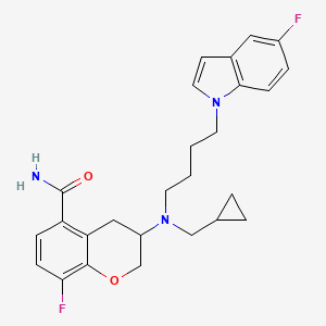 molecular formula C26H29F2N3O2 B10792273 3-{(Cyclopropylmethyl)[4-(5-fluoro-1H-indol-1-yl)butyl]amino}-8-fluorochromane-5-carboxamide 