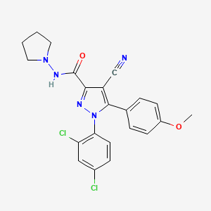 1-(2,4-Dichlorophenyl)-4-cyano-5-(4-methoxyphenyl)-N-(pyrrolidin-1-yl)-1H-pyrazole-3-carboxamide