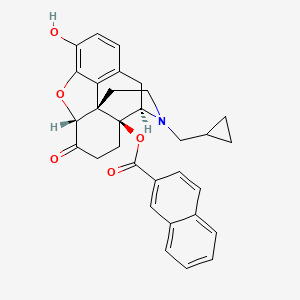 molecular formula C31H29NO5 B10792317 (1S,5R,13R,17S)-4-(cyclopropylmethyl)-10-hydroxy-14-oxo-12-oxa-4-azapentacyclo[9.6.1.0^{1,13}.0^{5,17}.0^{7,18}]octadeca-7(18),8,10-trien-17-yl naphthalene-2-carboxylate 