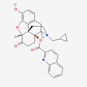 (1S,5R,13R,17S)-4-(cyclopropylmethyl)-10-hydroxy-14-oxo-12-oxa-4-azapentacyclo[9.6.1.0^{1,13}.0^{5,17}.0^{7,18}]octadeca-7(18),8,10-trien-17-yl quinoline-2-carboxylate