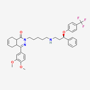 molecular formula C37H42F3N3O4 B10792347 4-(3,4-dimethoxyphenyl)-2-(5-((R)-3-phenyl-3-(4-(trifluoromethyl)phenoxy)propylamino)pentyl)-4a,5,8,8a-tetrahydrophthalazin-1(2H)-one 