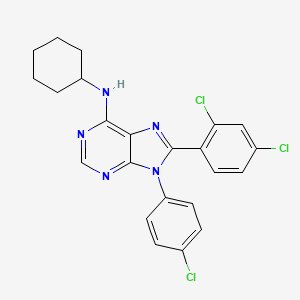 9-(4-chlorophenyl)-N-cyclohexyl-8-(2,4-dichlorophenyl)-9H-purin-6-amine