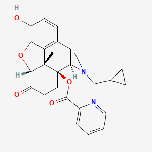 (1S,5R,13R,17S)-4-(cyclopropylmethyl)-10-hydroxy-14-oxo-12-oxa-4-azapentacyclo[9.6.1.0^{1,13}.0^{5,17}.0^{7,18}]octadeca-7(18),8,10-trien-17-yl pyridine-2-carboxylate