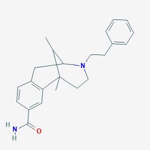 molecular formula C23H28N2O B10792379 1,13-Dimethyl-10-(2-phenylethyl)-10-azatricyclo[7.3.1.02,7]trideca-2(7),3,5-triene-4-carboxamide 