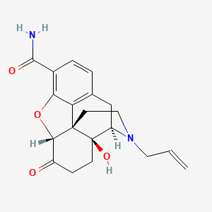 (1S,5R,13R,17S)-17-hydroxy-14-oxo-4-(prop-2-en-1-yl)-12-oxa-4-azapentacyclo[9.6.1.0^{1,13}.0^{5,17}.0^{7,18}]octadeca-7,9,11(18)-triene-10-carboxamide